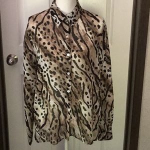 Alfred Dunner long sleeved button up blouse size 12